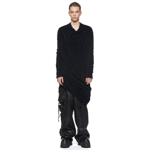 JULIUS 917KNM7 Black / Shirring Knit Top
